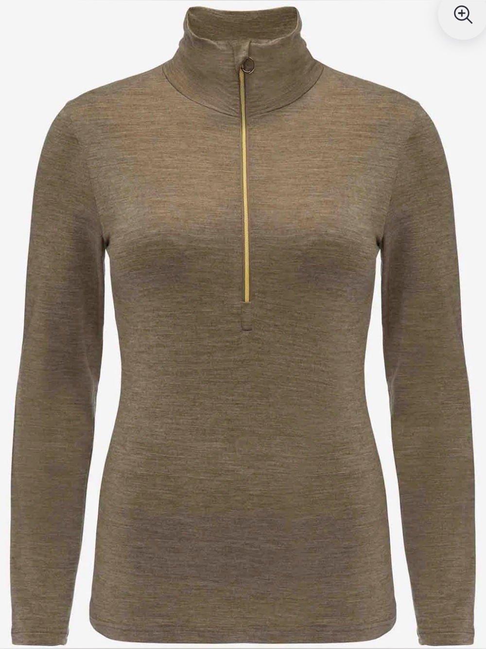We Norwegians Hygge Zip Up Merino Wool Cashmere Gold Half Zip Base Layer Small